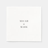 Eenvoudige aangepaste witte bruiloft cocktail serv servet (Voorkant)