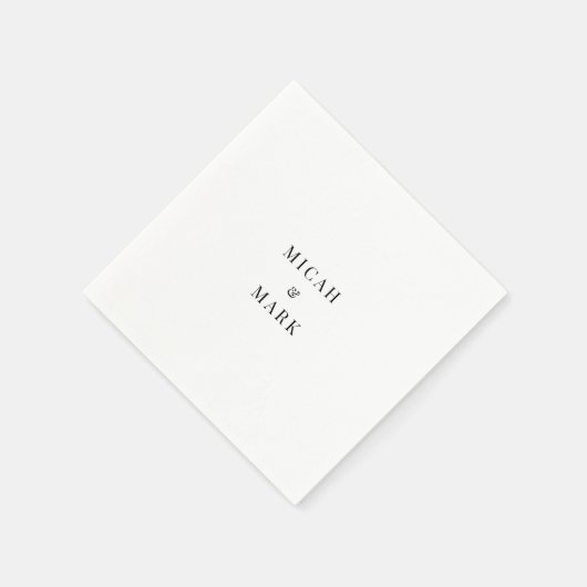 Eenvoudige aangepaste witte bruiloft cocktail serv servet (Hoek)