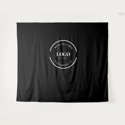 Eenvoudige Aangepaste witte Logo achtergrond Bedri Wandkleed (Voorkant (horizontaal))