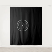 Eenvoudige Aangepaste witte Logo achtergrond Bedri Wandkleed (Voorkant)