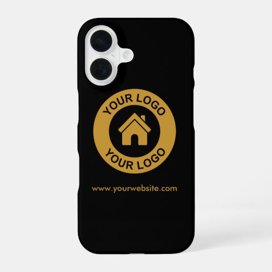 Eenvoudige Aangepaste Zakelijk Logo Website iPhone 16 Hoesje (Achterkant)