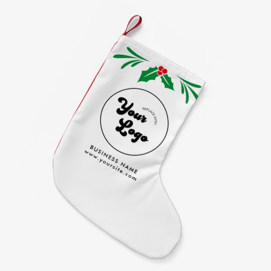 Eenvoudige aangepaste zakelijke Logo Kleine Kerstsok (Voorkant (Hangend))