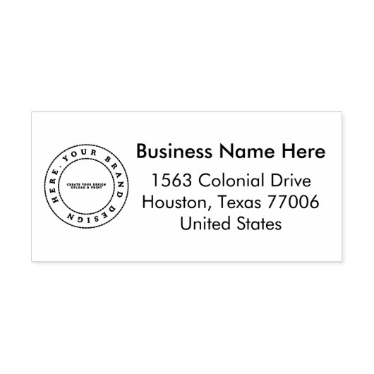 Eenvoudige aangepaste zakelijke Logo | Naam en adr Zelfinktende Stempel (Design)