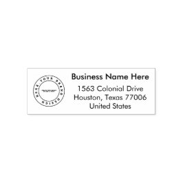 Eenvoudige aangepaste zakelijke Logo | Naam en adr Zelfinktende Stempel