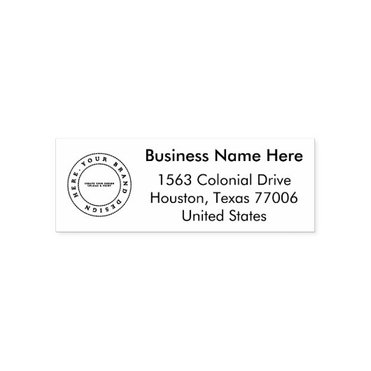 Eenvoudige aangepaste zakelijke Logo | Naam en adr Zelfinktende Stempel (Design)