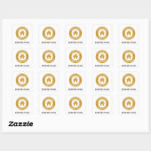 Eenvoudige Aangepaste Zakelijke Logo Naam Tekst Vierkante Sticker (Vel)