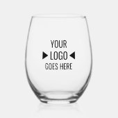 Eenvoudige, aangepaste zakelijke Logo op voorgrond Wijnglas Zonder Voet (Voorkant)