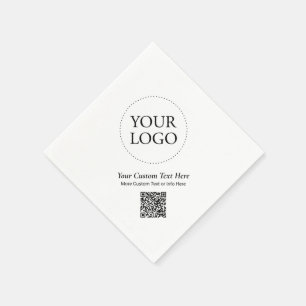 Eenvoudige Aangepaste Zakelijke Logo QR Code Promo Servet