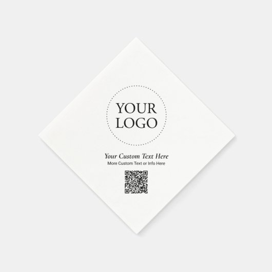 Eenvoudige Aangepaste Zakelijke Logo QR Code Promo Servet (Hoek)