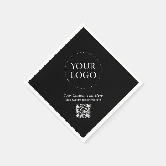 Eenvoudige Aangepaste Zakelijke Logo QR Code Promo Servet (Hoek)