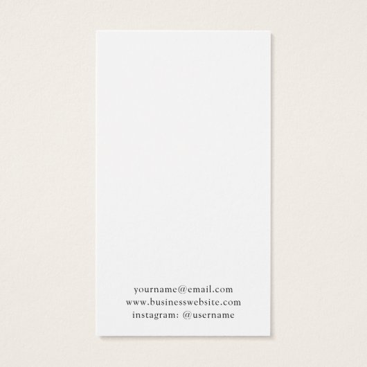 Eenvoudige, aangepaste zwarte en witte draagtas visitekaartje (Achterkant)