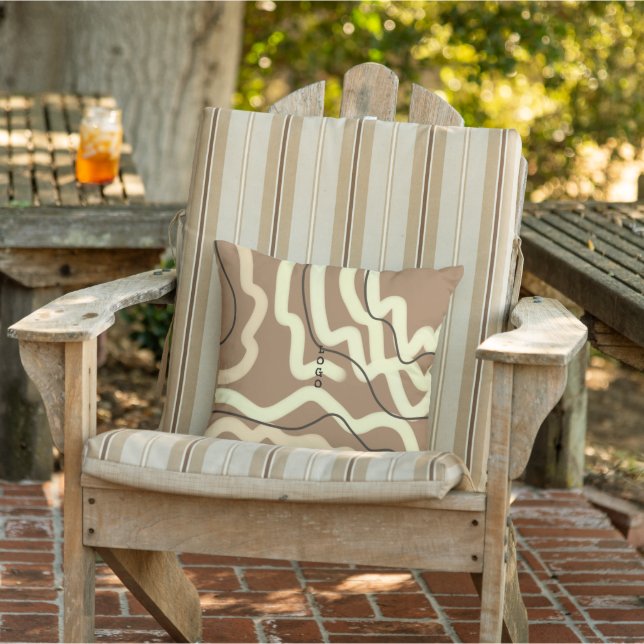 eenvoudige aangepaste ZWARTE mandala monogram voeg Buitenkussen (Stoel)