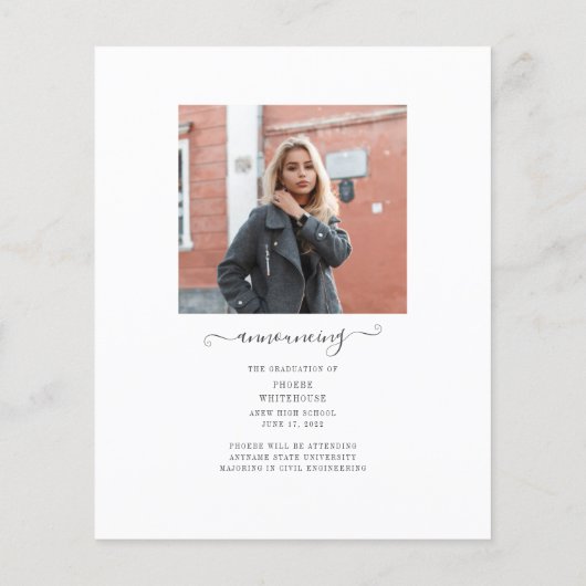 Eenvoudige aankondiging Afstudeerder 2022 Afstuder (Achterkant)