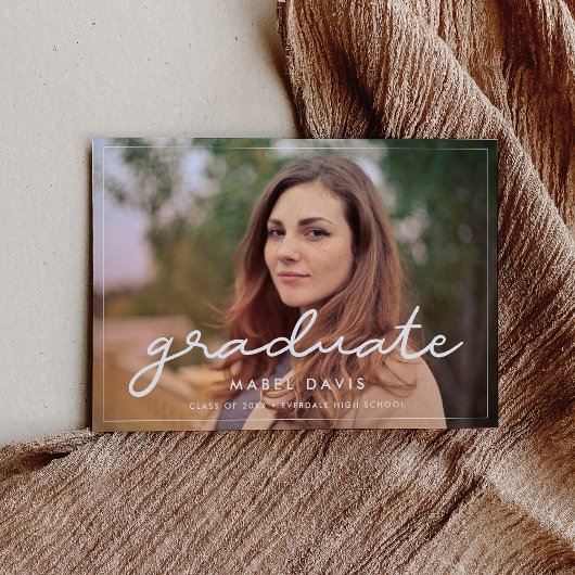 Eenvoudige aankondiging afstuderen foto