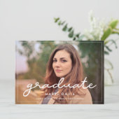 Eenvoudige aankondiging afstuderen foto (Staand voorkant)