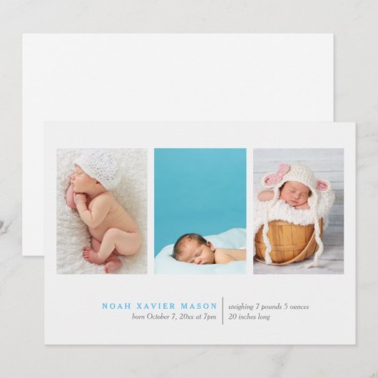 Eenvoudige aankondiging drie foto's (Voorkant / Achterkant)