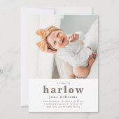 Eenvoudige aankondiging foto geboorte | Girl Birth (Voorkant)