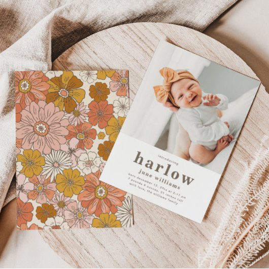 Eenvoudige aankondiging foto geboorte | Girl Birth