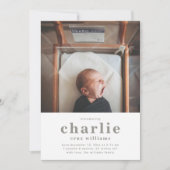 Eenvoudige aankondiging foto geboorte | Jongeengeb (Voorkant)