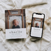 Eenvoudige aankondiging foto geboorte | Jongeengeb