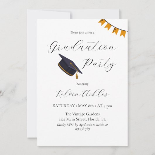 Eenvoudige Aankondiging Partij Uitnodigen Klasse v (Voorkant)