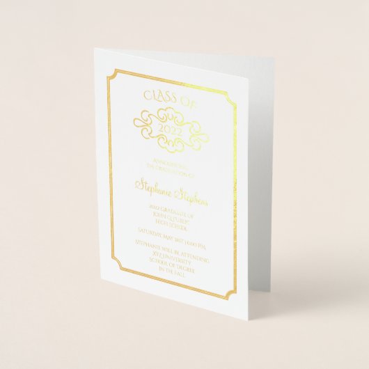 Eenvoudige aankondiging van Afstuderen Elegant Fot (Voorkant)