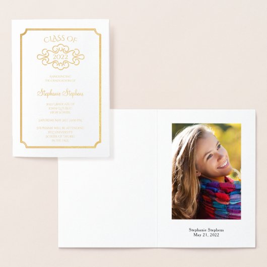 Eenvoudige aankondiging van Afstuderen Elegant Fot (Display)