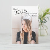 Eenvoudige aankondiging van Afstuderen van foto's  (Staand voorkant)