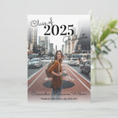 Eenvoudige aankondiging van Afstuderen van foto's (Staand voorkant)