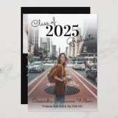 Eenvoudige aankondiging van Afstuderen van foto's (Voorkant / Achterkant)