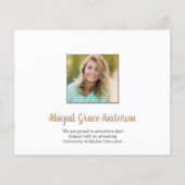 Eenvoudige aankondiging van Afstuderen voor met f (Achterkant)