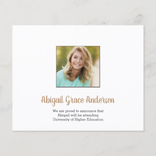 Eenvoudige aankondiging van Afstuderen voor met f (Achterkant)