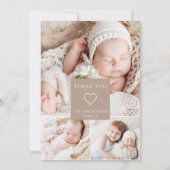 Eenvoudige aankondiging van Baby Foto Collage Mode (Achterkant)