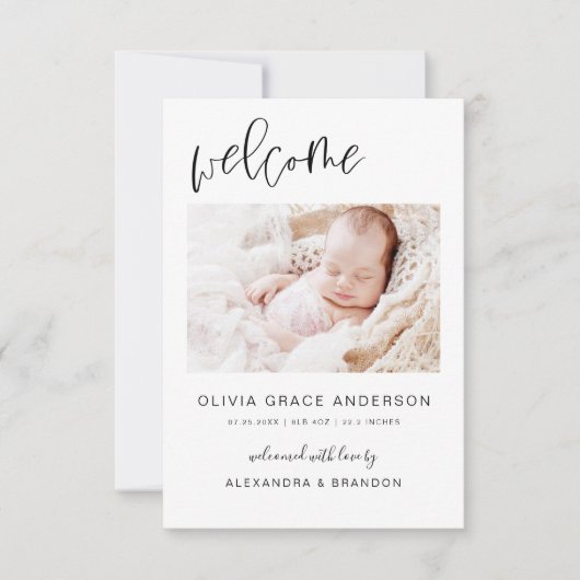 Eenvoudige aankondiging van Baby Foto Collage Mode (Voorkant)