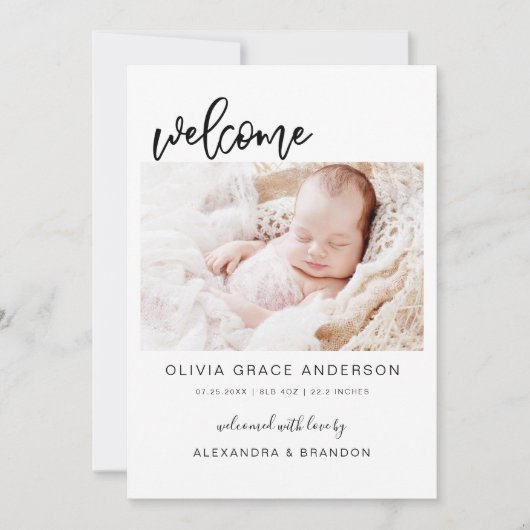 Eenvoudige aankondiging van Baby Foto Collage Mode (Voorkant)