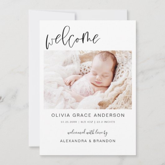 Eenvoudige aankondiging van Baby Foto Collage Mode (Voorkant)