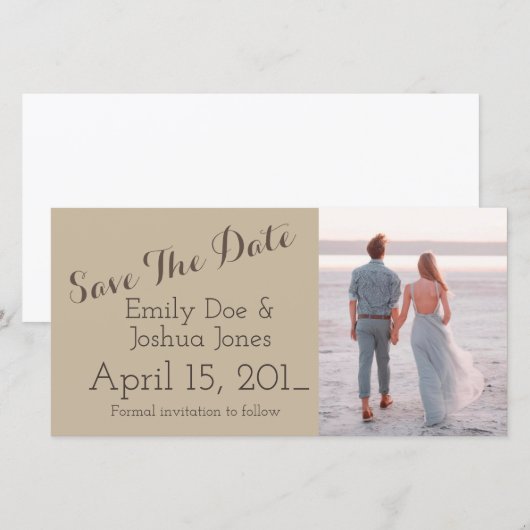 Eenvoudige aankondiging van betrokkenheid Bewaar d (Voorkant / Achterkant)