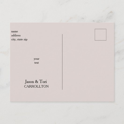 Eenvoudige aankondiging van Champagne Pink Birth (Achterkant)