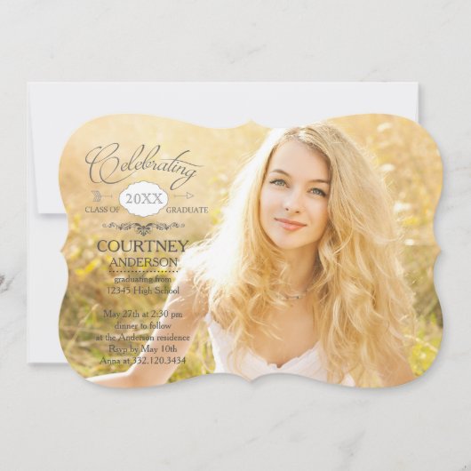 Eenvoudige aankondiging van de Afstuderen van het (Voorkant)