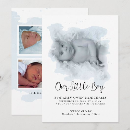 Eenvoudige aankondiging van de foto van Elegant Mo (Voorkant / Achterkant)