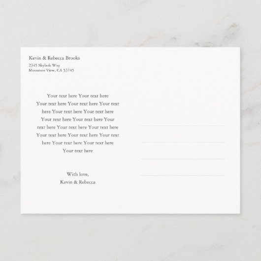 Eenvoudige aankondiging van de geboorte van een mo briefkaart (Achterkant)