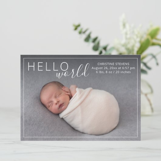 Eenvoudige aankondiging van de geboorte van Elegan (Staand voorkant)