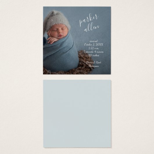 Eenvoudige aankondiging van de geboorte van Mini B (Voorkant /achterkant)