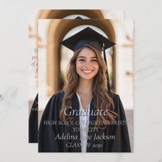 Eenvoudige Aankondiging van een Aangepast Foto afs (Voorkant / Achterkant)