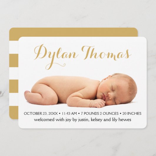 Eenvoudige aankondiging van Elegance aangepaste fo (Voorkant / Achterkant)