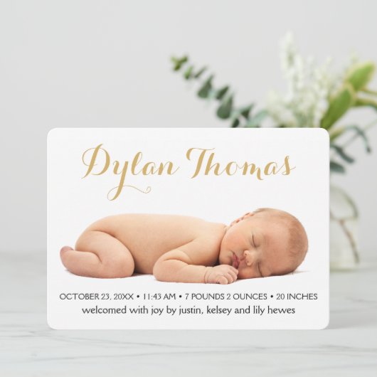 Eenvoudige aankondiging van Elegance aangepaste fo (Staand voorkant)