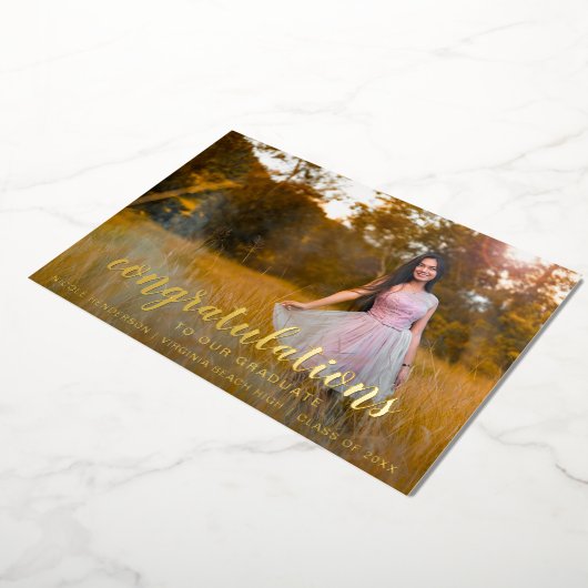 Eenvoudige aankondiging van Elegant Gold Afstudere (Gedraaid)