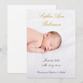 Eenvoudige Aankondiging van geboorte op Baby Foto- (Voorkant / Achterkant)