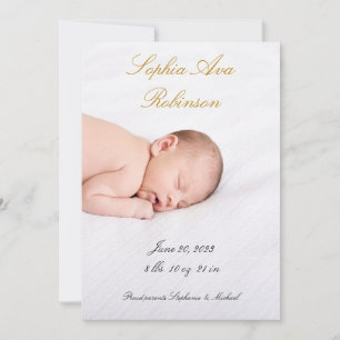 Eenvoudige Aankondiging van geboorte op Baby Foto-