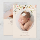 Eenvoudige aankondiging van geboorte van wilde blo (Voorkant / Achterkant)